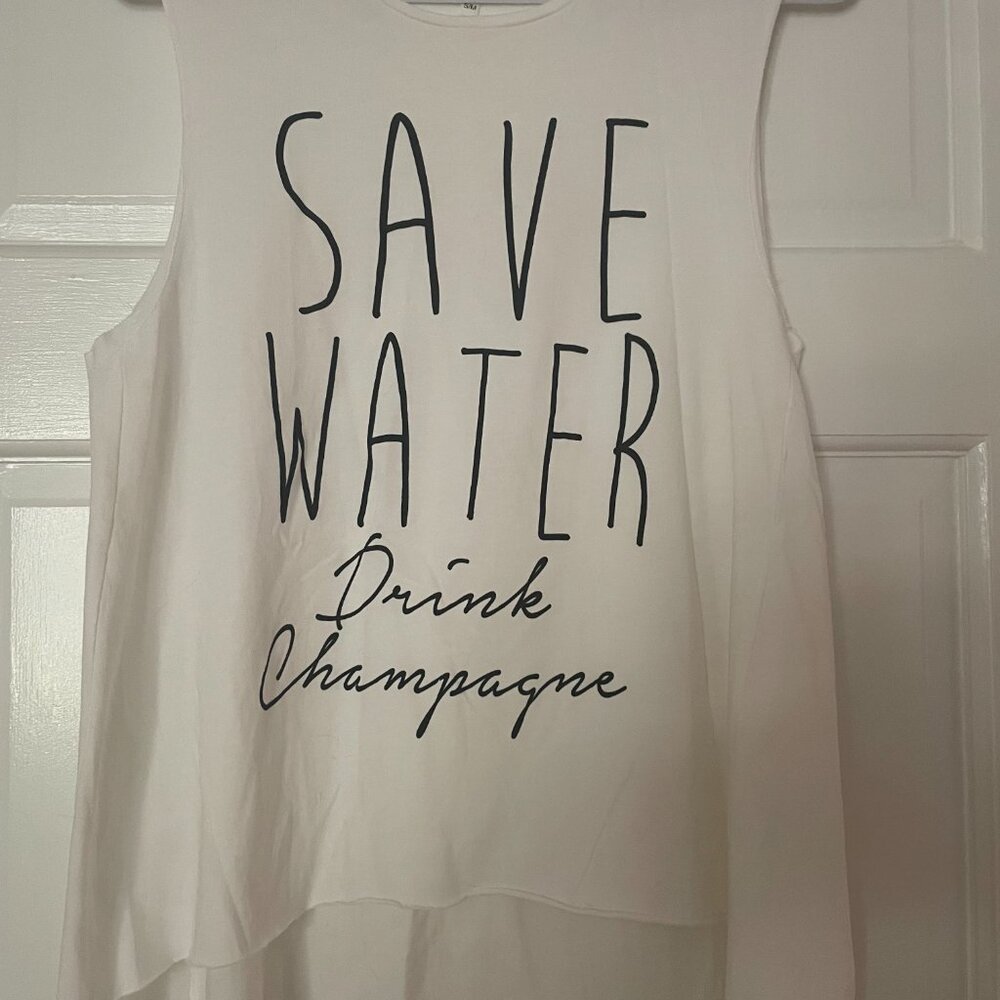 Save Water Drink Champagne graphic tank